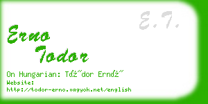 erno todor business card